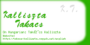 kalliszta takacs business card